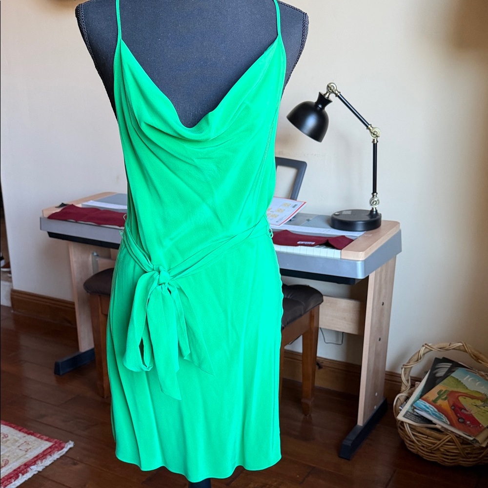 Haute Hippie Vibrant Green Silk Dress